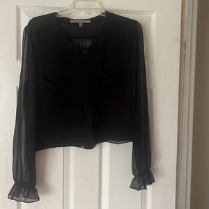 Guess black sheer button up